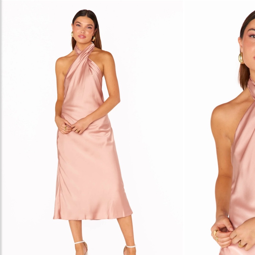 Show Me Your MuMu Blush Halter Midi Dress